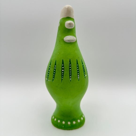 MCM Dala Rooster Swedish Pottery Green Chalkware Ceramic c60s Nils Olsson Inspo - Picture 7 of 13